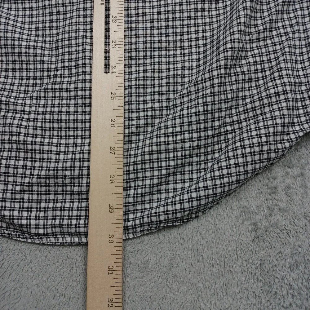 Ralph Lauren Shirt Mens Medium Black Slim Checked Button Up Preppy Long Sleeve